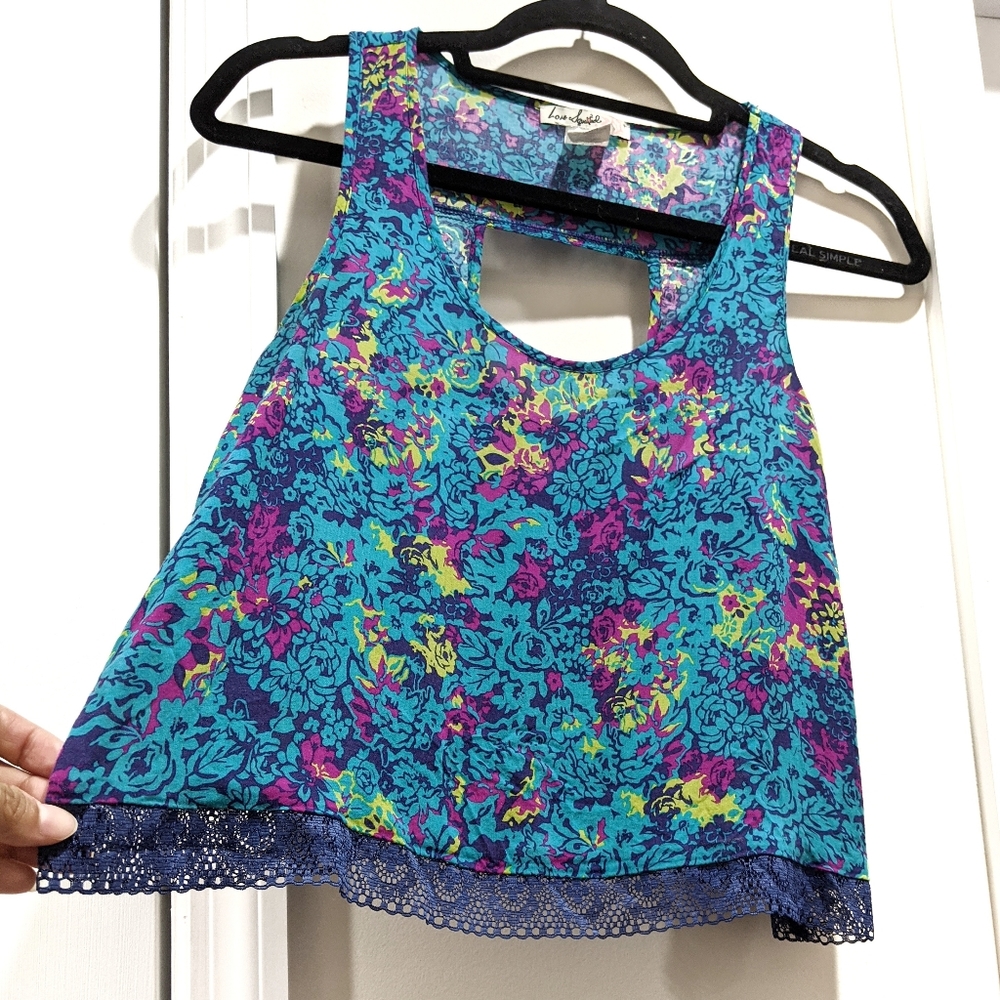 Love Squared Lace Hem Crop Top